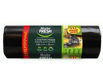 Пакеты для мусора Master Fresh, суперпрочные, 120л, 10шт