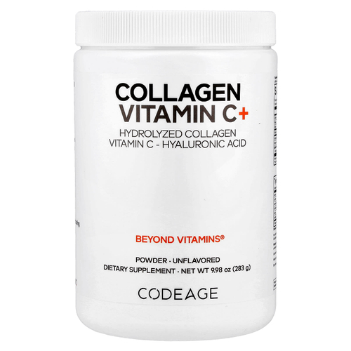 Codeage, коллаген в порошке с витамином C, без добавок, 283 г (9,98 унции)
