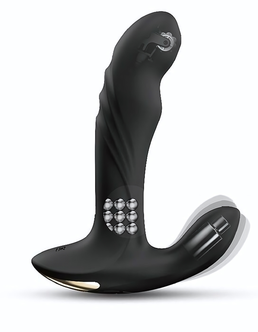 Черный вибромассажер простаты Multi P-Joy с 3 моторами (Цвет: черный)