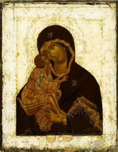 Умиление Донская икона Божией Матери деревянная на левкасе
