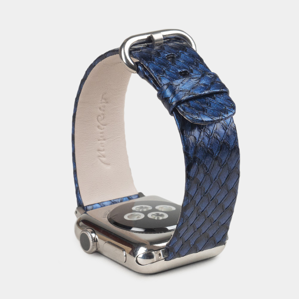 Ремешок для Apple Watch 40/41/42 mm из кожи лосося, цвета синий градиент