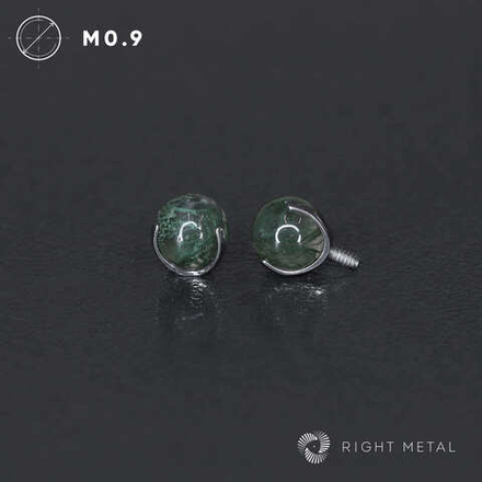 Ball 3-Prongs 4мм Moss Agate