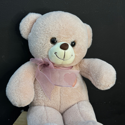 Медведь плюшевый розового цвета