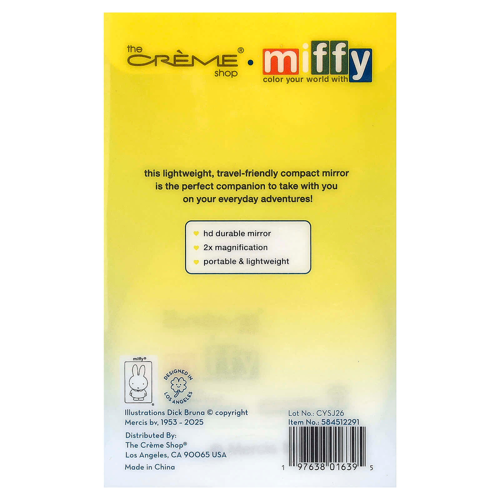 The Creme Shop, Miffy, компактное зеркальце, для использования в дороге, 1 шт.