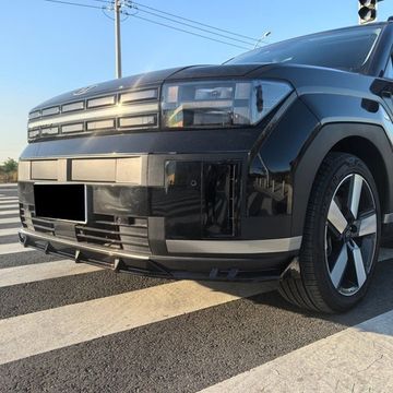 Сплиттер переднего бампера Hyundai Santa Fe 2023+ черный глянец