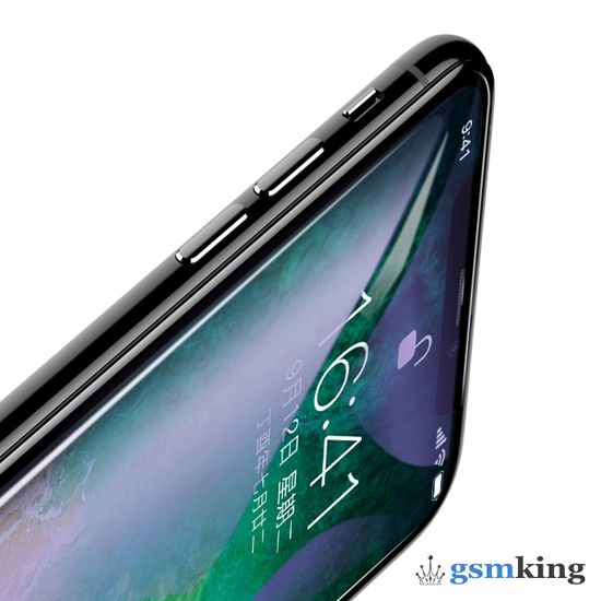 Baseus 0.3mm All-screen Full-glass Anti-bluelight Tempered Glass Film for iPhone X/XS/11 Pro Black SGAPIPHX-KD01