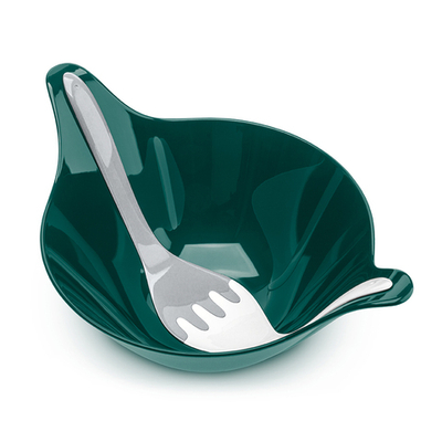 Салатник с приборами leaf, 4 л, бело-серый