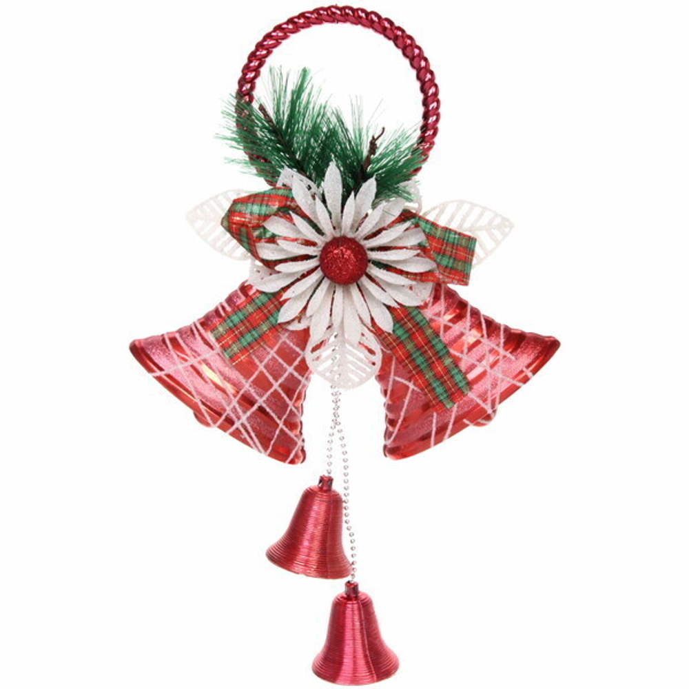 Украшение новогоднее «Звонкие колокольчики» 30*19 см, Красный