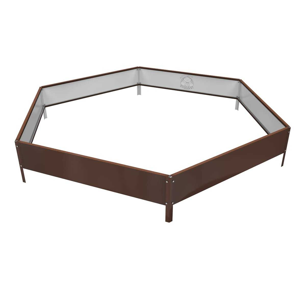 Клумба многоугольная оцинкованная с ножками 1 ярус RAL 8017 Шоколад