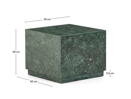 Приставной столик Sorein из черного мрамора 50 x 50 см