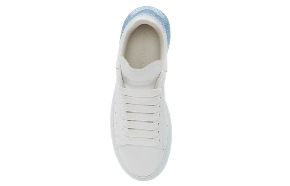 Alexander McQueen Alexander McQueen cowhide comfortable wear-resistant thick-soled casual fashion sneakers women's white and blue