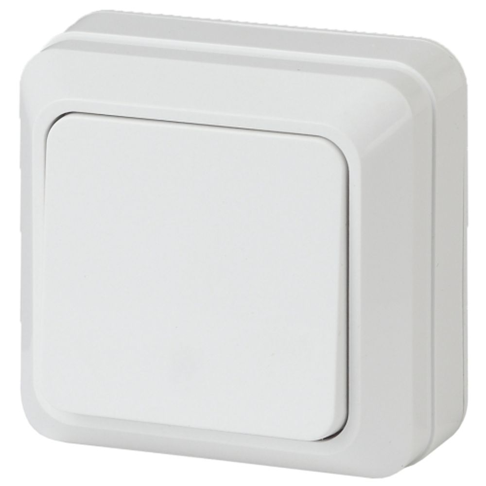 Выключатель Intro Quadro 2Э-101-01 одноклавишный 10А-250В, IP20, ОУ, без монтажной пластины, белый | Intro Quadro