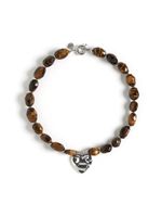 Колье "Crumpled Heart" Тигровый глаз Silver