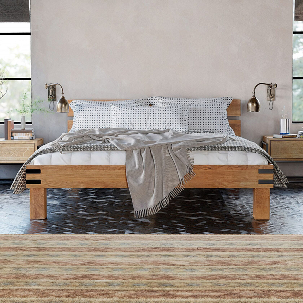 Кровать Дубовая Классика 160х200 из массива дуба на ножках в стиле лофт, с настилом