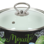 Набор эмалированной посуды 6 пр, кастрюли 2,3,4 л, Керчь, Мохито-1 Экстра Стиль, чер