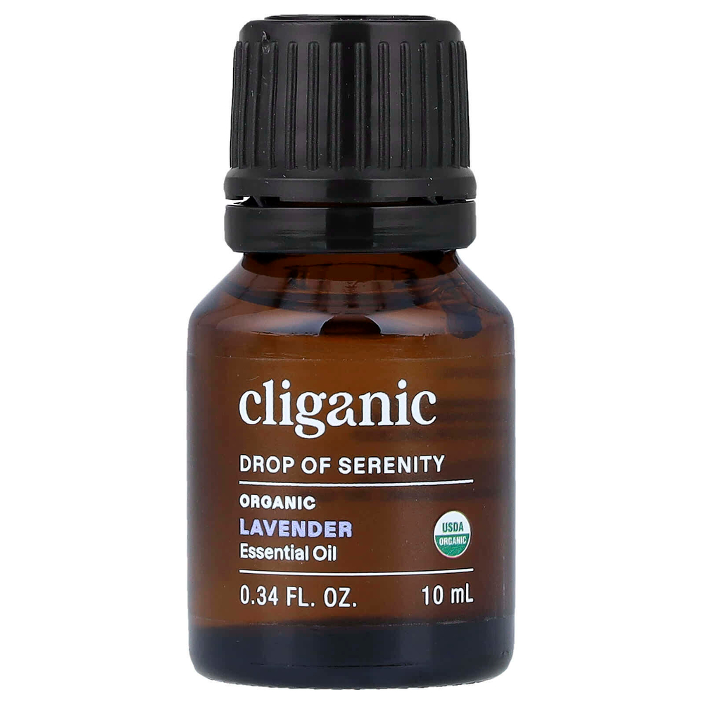 Cliganic, Органическое эфирное масло лаванды, 10 мл (0,34 жидк. Унции)