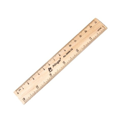 Линейка Alingar, 15 см, деревянная, 2 шкалы см/дюйм, пакет ПВХ