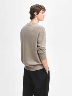 Massimo Dutti Джемпер из 100% кашемира с круглым вырезом, норка