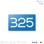 Номер на дверь 325, табличка на дверь для офиса, квартиры, кабинета, аудитории, склада, голубая 120х70 мм, Айдентика Технолоджи