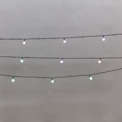 Гирлянда светодиодная Шарики 5м, 20LED, IP20, зеленый провод, свечение мульти (RG/RB), мигание, 230В