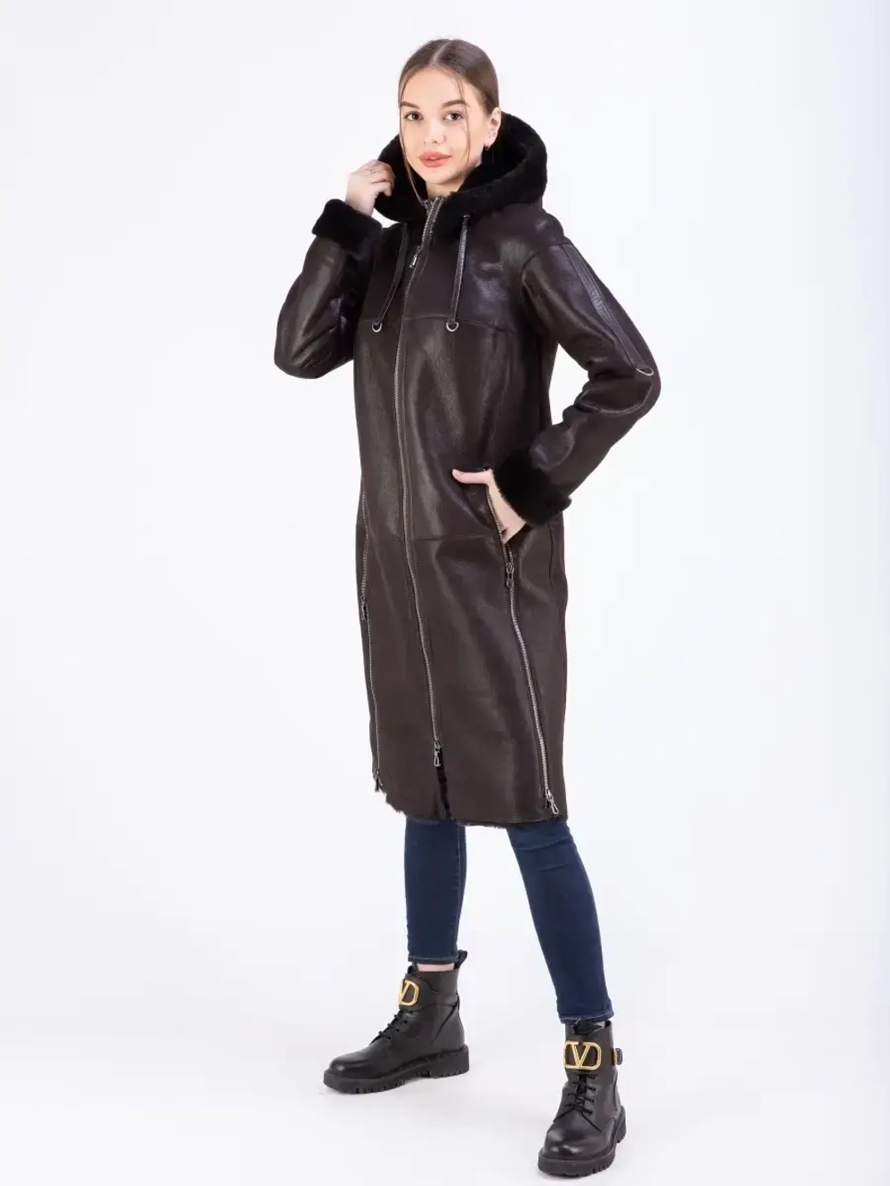 дубленка женская натуральная длинная зима Турция