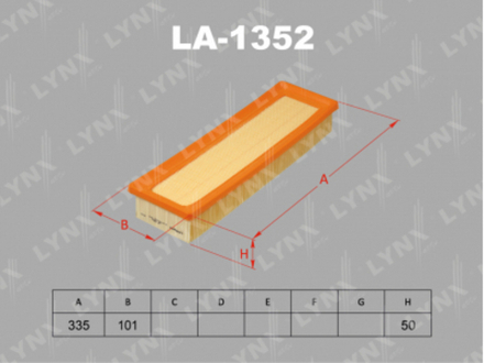 Фильтр воздушный LYNX LA-1352