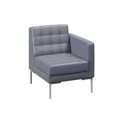 Forest Секция с подлокотником одноместная FR-SP-01 (L) Oregon 17/Металл Серый 690*800*840