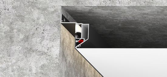 ST038.529.01.1 Парящий профиль под натяжной ПВХ потолок ST-Luce Белый Длина 2 000мм Светодиодные ленты