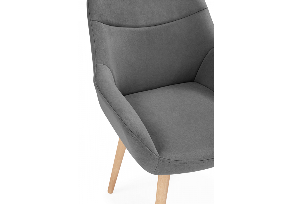 Стул деревянный Woodville Флюид темно-серый (zd 995), светлое дерево