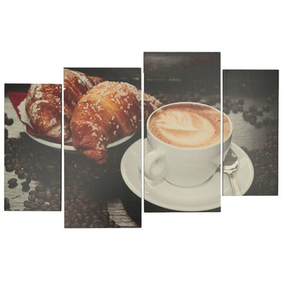 Картина модульная, холст, 84х50 см, 4мод, Кофе, Y4-5123