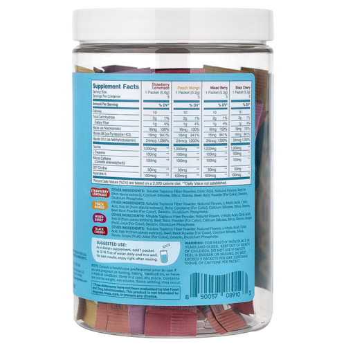 Wellah, Perfect Pick-Me-Up, водоочиститель с кофеином и L-теанином, разнообразные продукты, 20 стиков, 5,2–5,6 г (0,2 унции)