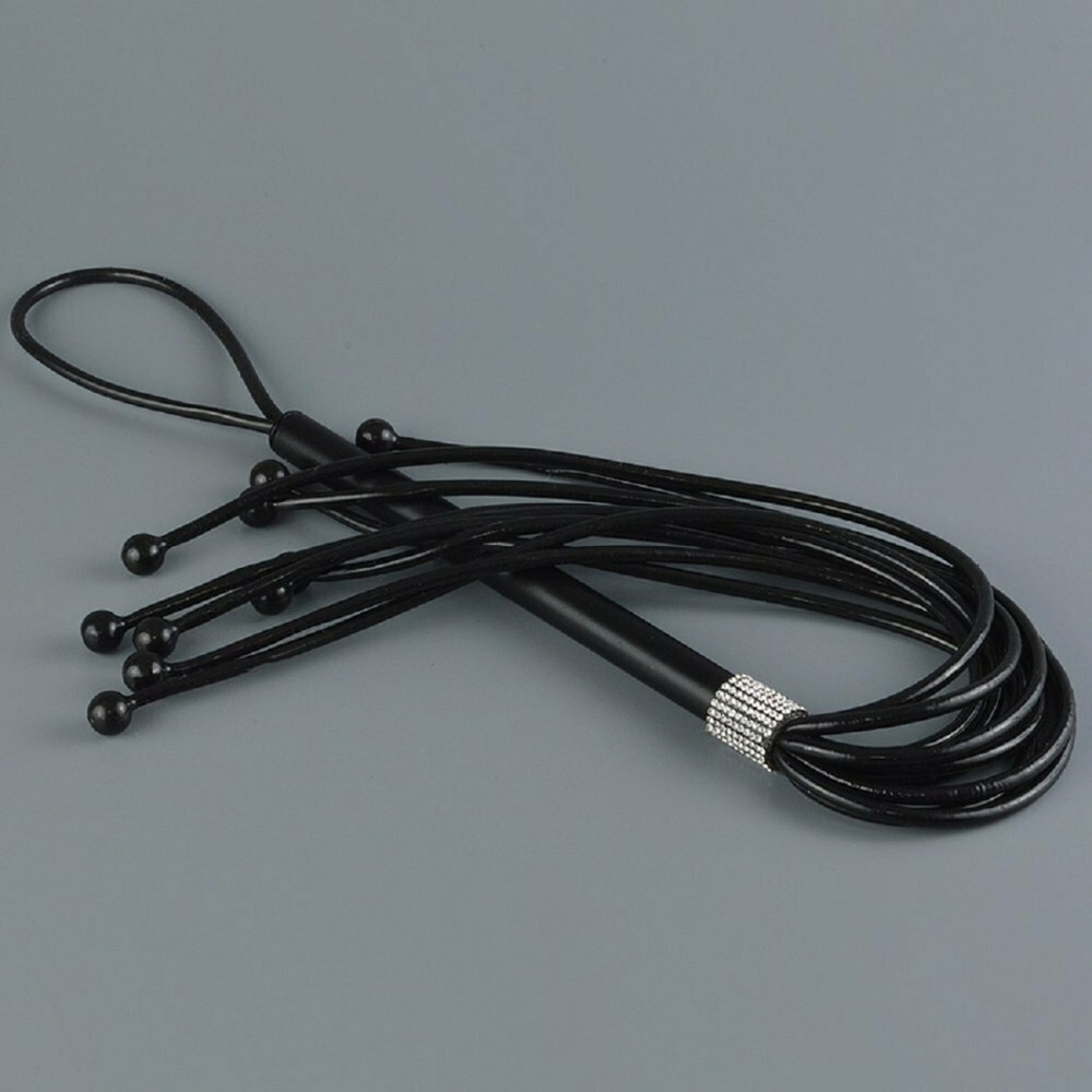 Плеть латексная с шариками черная 25 см