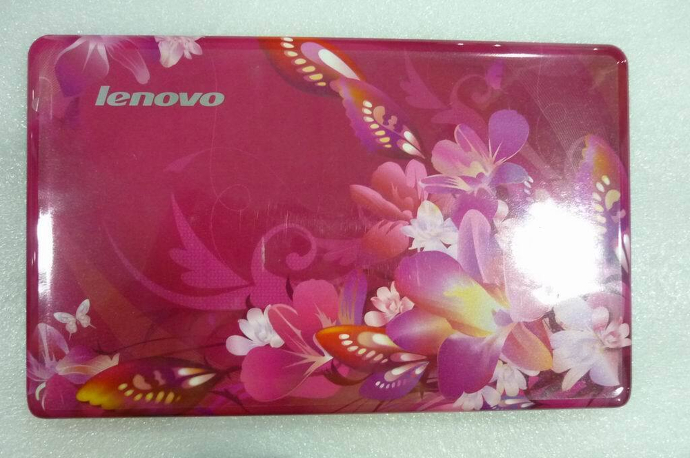 Крышка матрицы для ноутбука Lenovo ideapad S10-3S, красная с рисунком (31043690), оригинал