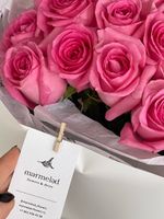 Букет из розовых роз 17шт