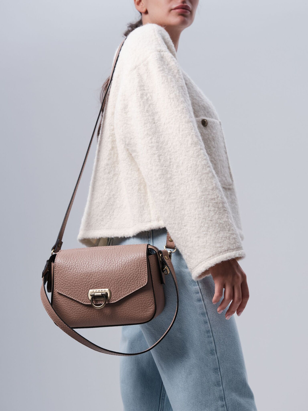 Сумка кожаная через плечо гоби