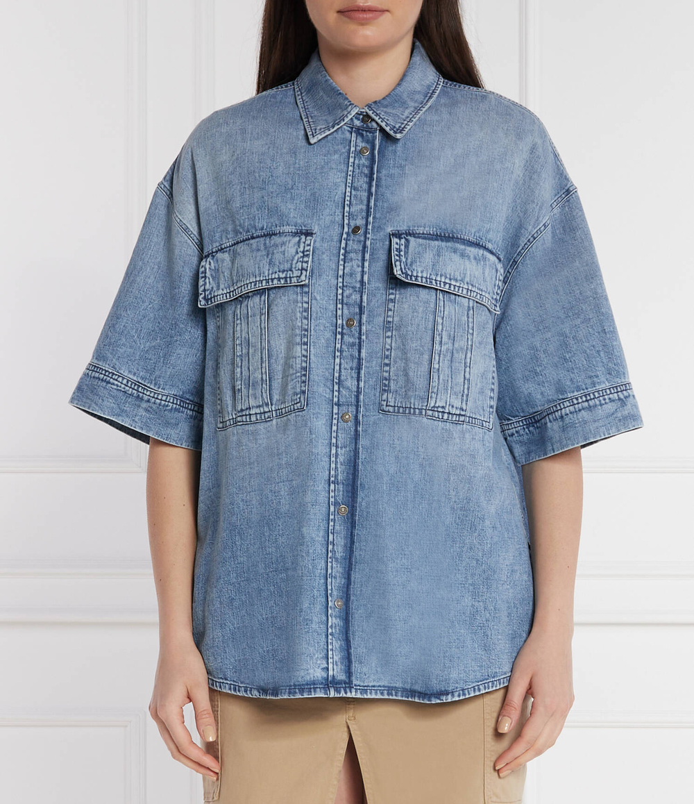 Джинсовая рубашка DONDUP - made in Italy - голубой(DC344 DF0272D HE8)