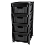 Комод на колесах velvet, 4 ящика, 300х385х690 мм (черный)