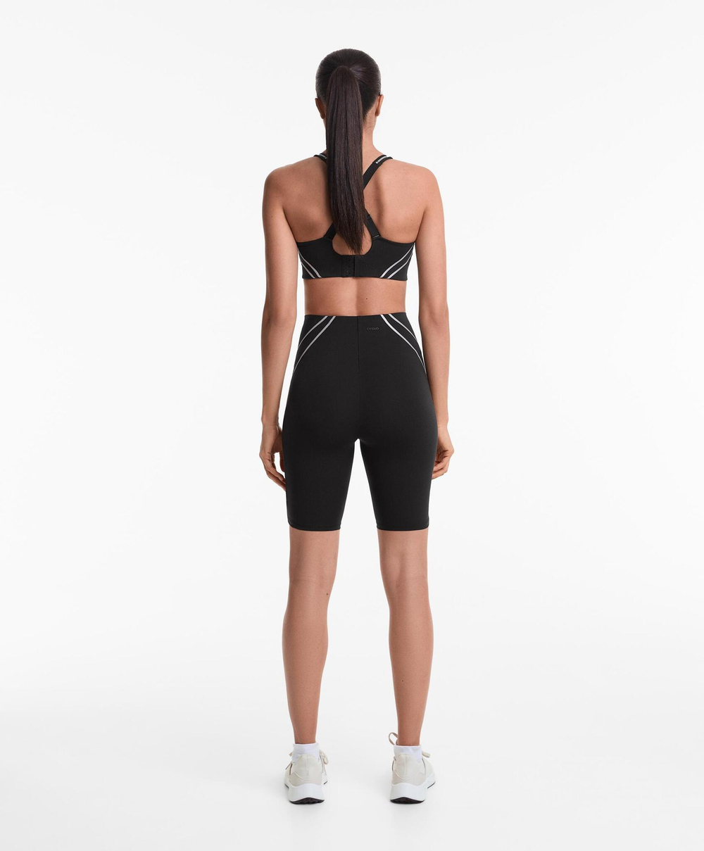 OYSHO Легинсы-велосипедки светоотражающие компрессионные 25 см, черный