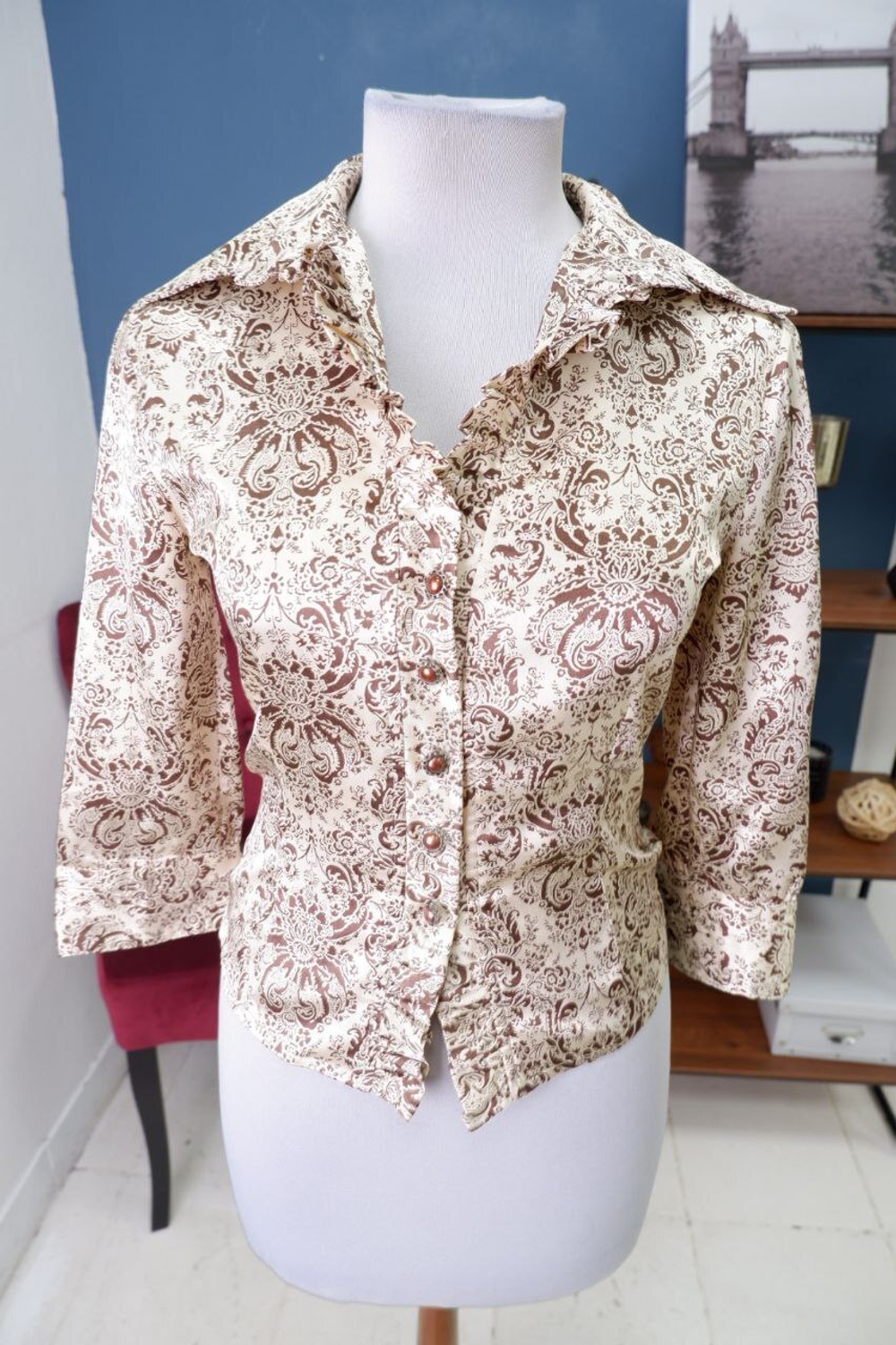 Рубашка Roxelan с принтом 44 размер