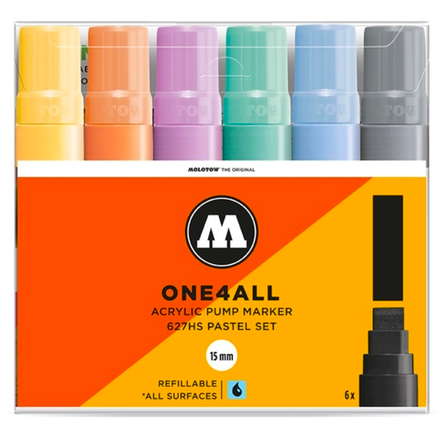 Набор маркеров Molotow One4all 627HS - 6шт Pastel-Set (15мм)