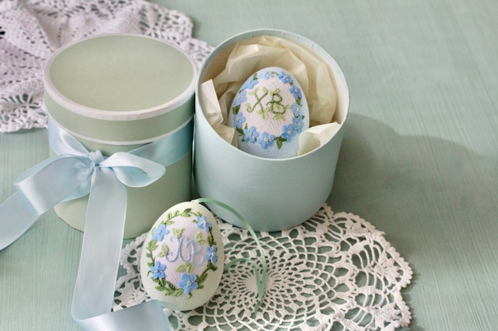 Яйцо Пасхальное голубое