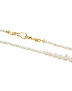 Колье длинный розовый жемчуг, золотой замок