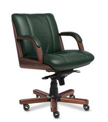 Кресло для руководителя Cannes B зелёная кожа
