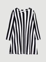 Платье трапеция Mjölk Black Stripes, с длинным рукавом