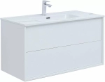Тумба с раковиной Aquanet Lino 287544 100 (Flat) белый глянец