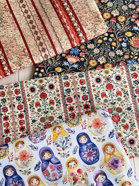 СЛАВЯНСКИЕ ЦВЕТЫ НА ЧЕРНОМ, 100% хлопок 6