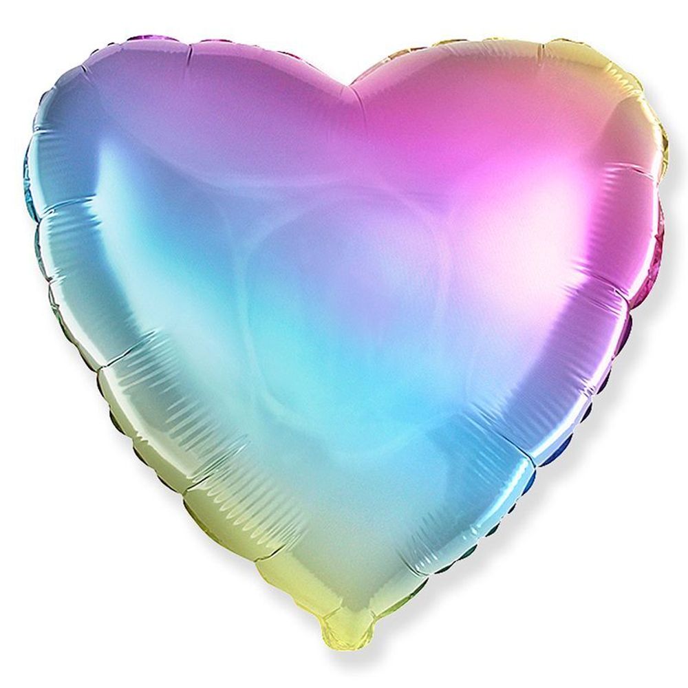 Сердце 32&quot; Радуга нежный градиент / Rainbow gradient Fm