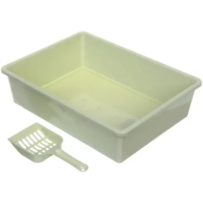 Лоток - туалет для кошек с совком «ЧИСТЫЕ ЛАПКИ», цвет фисташковый, 38*28.5*10см (пакет)✦