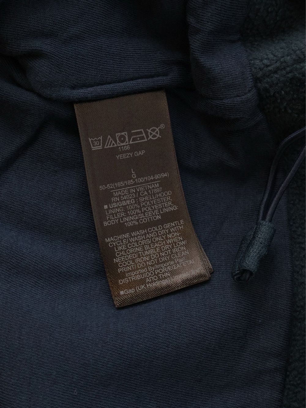 Худи Yeezy Gap Engineered by Balenciaga Polar Fleece Padded Hoodie Dark Blue