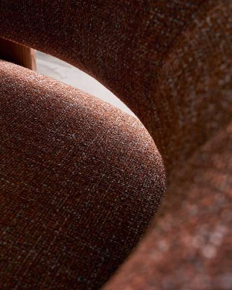 Кресло Granite на 3 ножках, коричневый шенилл, массив ясеня в цвете орех